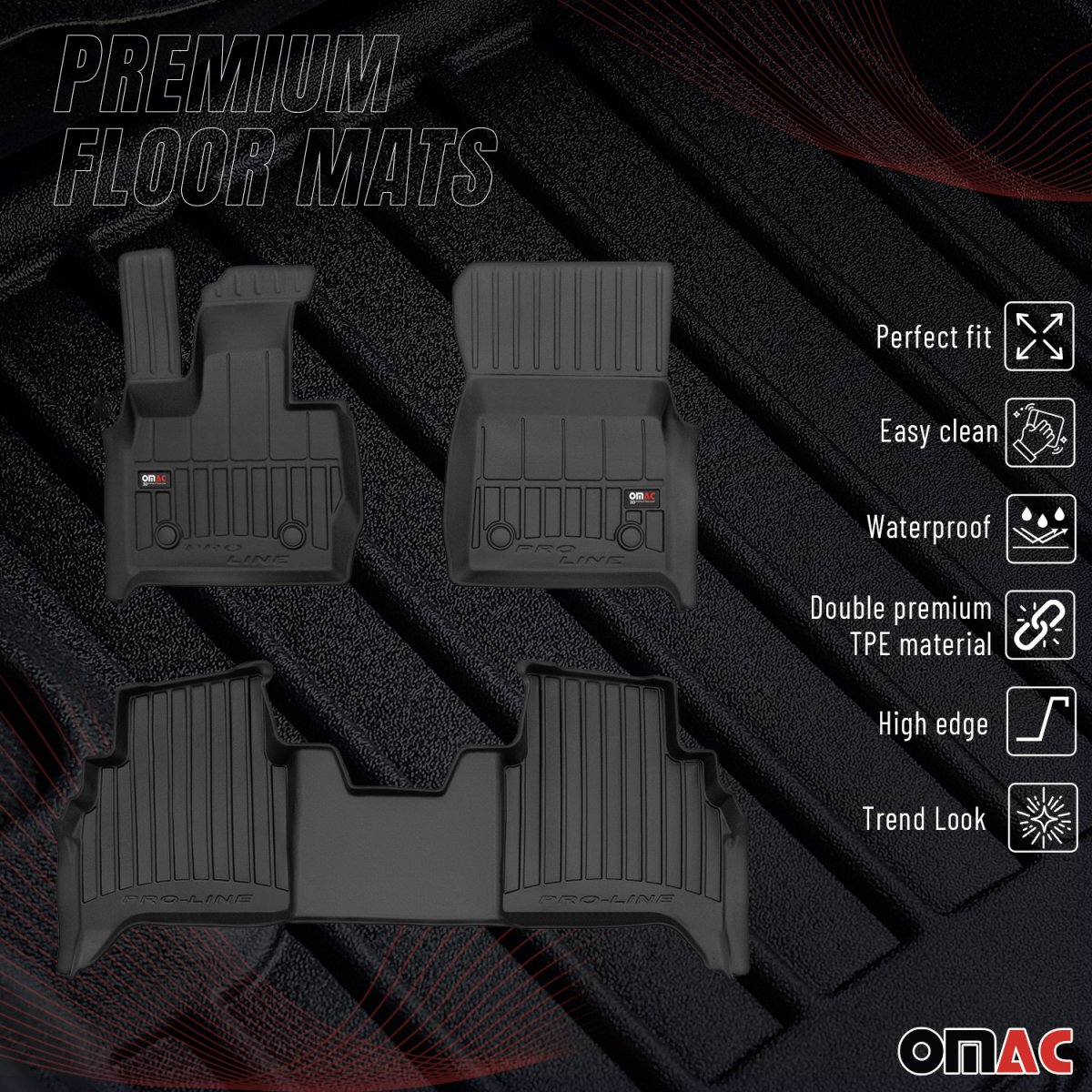 Mercedes-Benz G-Class Floor Mat - Omac - Premium TPE - Black - 2018